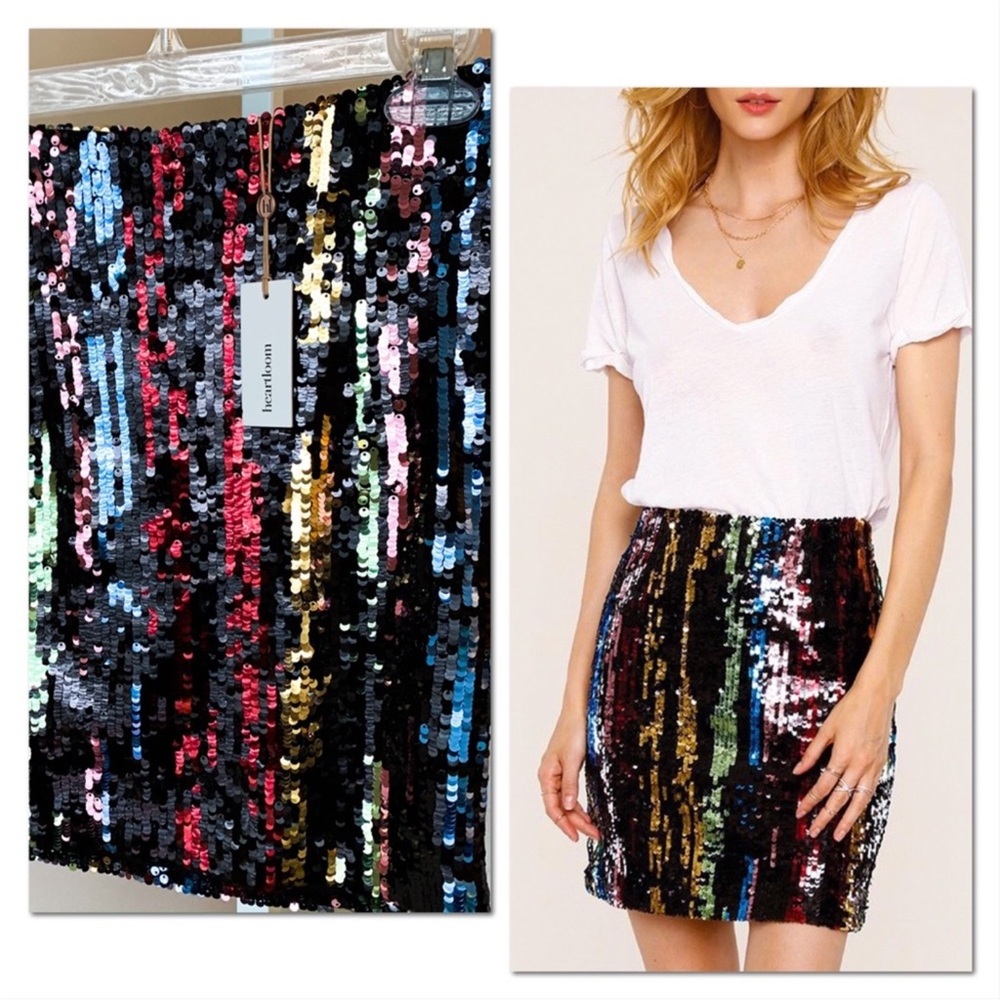 Heartloom Sequin Dean Mini Skirt Size XS NWT